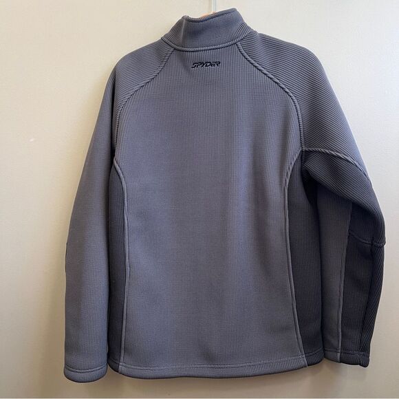 Spyder Men’s Full Zip gray ribbed jacket Size M - Picture 2 of 4